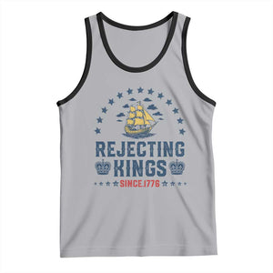 Rejecting Kings Since 1776 Tank Top Vintage Patriotic Ship No King In America TS02 Athletic Heather Black Print Your Wear