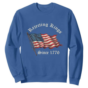 Rejecting Kings Sweatshirt Since 1776 No Kings In America Retro US Flag TS10 Royal Blue Print Your Wear