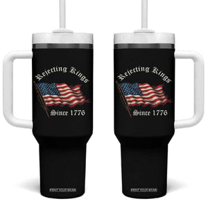 Rejecting Kings Tumbler With Handle Since 1776 No Kings In America Retro US Flag TS10 One Size: 40 oz Black Print Your Wear