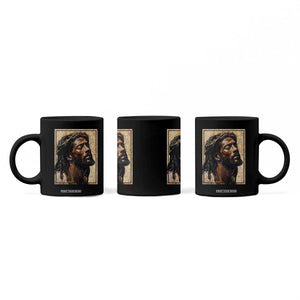 Religious Black Jesus With Crown Of Thorns Coffee Mug TS11 Print Your Wear