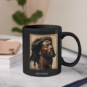 Religious Black Jesus With Crown Of Thorns Coffee Mug TS11 Print Your Wear