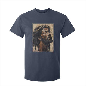 Religious Black Jesus With Crown Of Thorns T Shirt For Kid TS11 Navy Print Your Wear