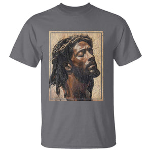 Religious Black Jesus With Crown Of Thorns T Shirt TS11 Charcoal Print Your Wear