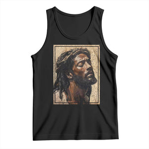Religious Black Jesus With Crown Of Thorns Tank Top TS11 Black Print Your Wear