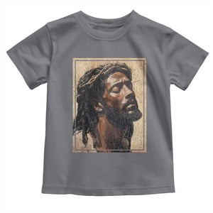 Religious Black Jesus With Crown Of Thorns Toddler T Shirt TS11 Charcoal Print Your Wear