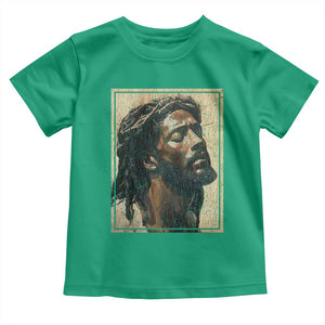 Religious Black Jesus With Crown Of Thorns Toddler T Shirt TS11 Irish Green Print Your Wear