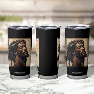 Religious Black Jesus With Crown Of Thorns Tumbler Cup TS11 Print Your Wear