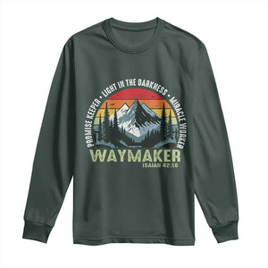 Religious Christian Waymaker Long Sleeve Shirt Promise Keeper Light In The Darkness Miracle Worker TS11 Dark Forest Green Print Your Wear