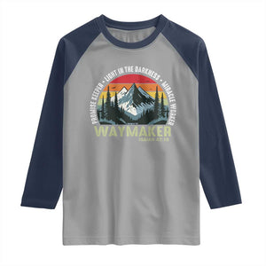 Religious Christian Waymaker Raglan Shirt Promise Keeper Light In The Darkness Miracle Worker TS11 Sport Gray Navy Print Your Wear