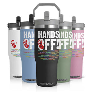 Resist Hands Off Flip Straw Tumbler Protect USA American We The People TS02 Print Your Wear