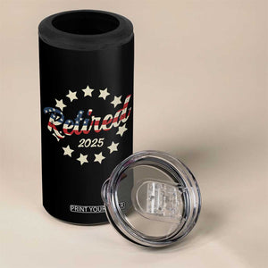 Retired 2025 4 in 1 Can Cooler Tumbler Retirement Gifts American Flag TS10 Print Your Wear