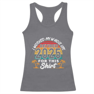 Retired 2025 Racerback Tank Top Retro Retirement Summer Vibes TS10 Charcoal Print Your Wear