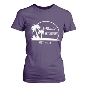 Retired Est 2025 T Shirt For Women Hello Retirement Summer Vibes TS10 Purple Print Your Wear