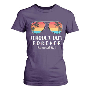 Retired Teacher 2025 T Shirt For Women School's Out Forever Retirement Summer Vibes TS10 Purple Print Your Wear