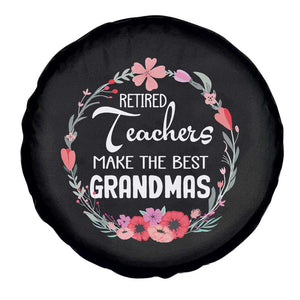 Retired Teacher Spare Tire Cover Floral For Grandmas Retirement TS10 Print Your Wear