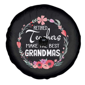 Retired Teacher Spare Tire Cover Floral For Grandmas Retirement TS10 Print Your Wear