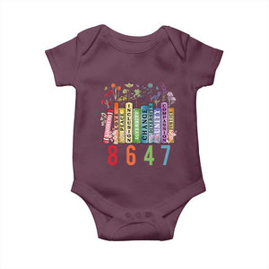Retro 8647 Baby Onesie Equal Rights Book Flower Feminist Women Rights TS10 Maroon Print Your Wear