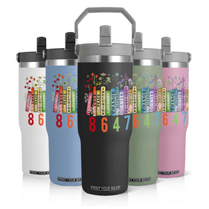 Retro 8647 Flip Straw Tumbler Equal Rights Book Flower Feminist Women Rights TS10 Print Your Wear
