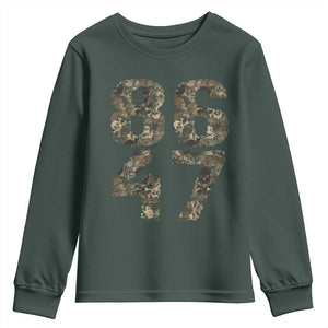 Retro 8647 Youth Sweatshirt Vintage Camouflage Camo Skull TS10 Dark Forest Green Print Your Wear