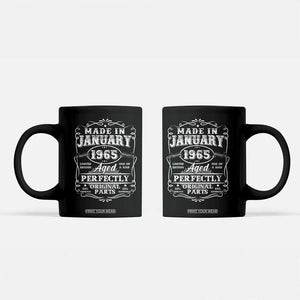Retro Classic Made In January 1965 Coffee Mug Aged Perfectly Original Parts Vintage Birthday Men TS02 Black Print Your Wear
