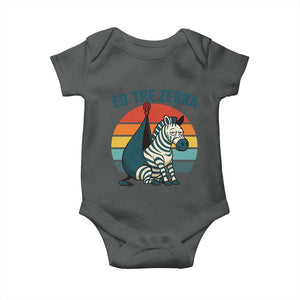 Retro Ed the Zebra Meme Baby Onesie Funny Viral Escape Animal Helicopter Rescue TS02 Dark Heather Print Your Wear