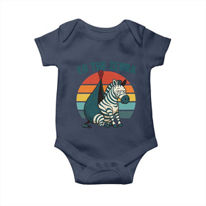 Retro Ed the Zebra Meme Baby Onesie Funny Viral Escape Animal Helicopter Rescue TS02 Navy Print Your Wear