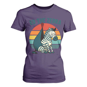 Retro Ed the Zebra Meme T Shirt For Women Funny Viral Escape Animal Helicopter Rescue TS02 Purple Print Your Wear