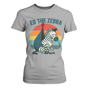 Retro Ed the Zebra Meme T Shirt For Women Funny Viral Escape Animal Helicopter Rescue TS02 Sport Gray Print Your Wear