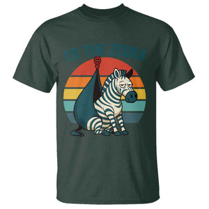 Retro Ed the Zebra Meme T Shirt Funny Viral Escape Animal Helicopter Rescue TS02 Dark Forest Green Print Your Wear