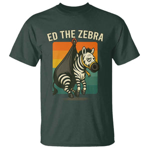Retro Ed the Zebra Meme T Shirt Funny Viral Escape Animal TS02 Dark Forest Green Print Your Wear