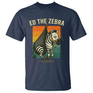 Retro Ed the Zebra Meme T Shirt Funny Viral Escape Animal TS02 Navy Print Your Wear