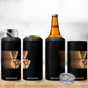 Retro Equality for All 4 in 1 Can Cooler Tumbler Peace Sign V Fingers Skin Tone Hands Vintage TS10 Print Your Wear