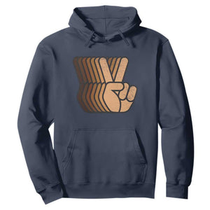 Retro Equality for All Hoodie Peace Sign V Fingers Skin Tone Hands Vintage TS10 Navy Print Your Wear