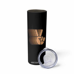 Retro Equality for All Skinny Tumbler Peace Sign V Fingers Skin Tone Hands Vintage TS10 Print Your Wear