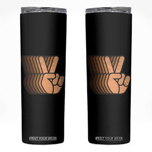 Retro Equality for All Skinny Tumbler Peace Sign V Fingers Skin Tone Hands Vintage TS10 Black Print Your Wear