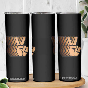 Retro Equality for All Skinny Tumbler Peace Sign V Fingers Skin Tone Hands Vintage TS10 Print Your Wear