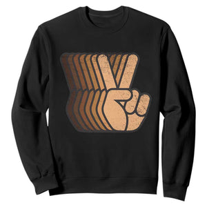 Retro Equality for All Sweatshirt Peace Sign V Fingers Skin Tone Hands Vintage TS10 Black Print Your Wear