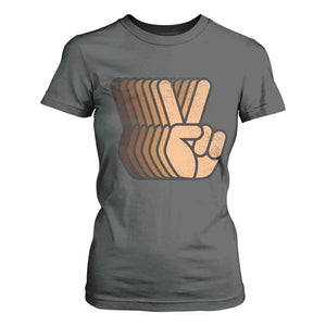Retro Equality for All T Shirt For Women Peace Sign V Fingers Skin Tone Hands Vintage TS10 Dark Heather Print Your Wear