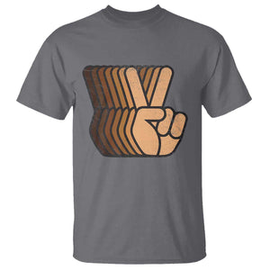 Retro Equality for All T Shirt Peace Sign V Fingers Skin Tone Hands Vintage TS10 Charcoal Print Your Wear