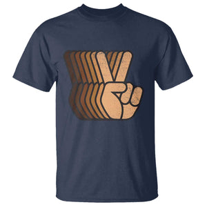 Retro Equality for All T Shirt Peace Sign V Fingers Skin Tone Hands Vintage TS10 Navy Print Your Wear