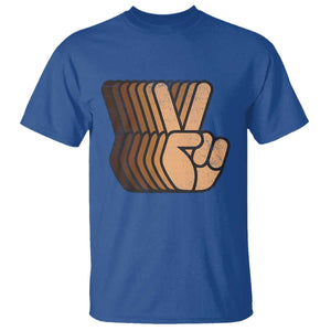Retro Equality for All T Shirt Peace Sign V Fingers Skin Tone Hands Vintage TS10 Royal Blue Print Your Wear