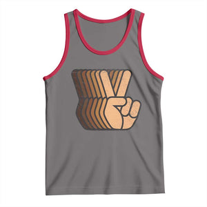 Retro Equality for All Tank Top Peace Sign V Fingers Skin Tone Hands Vintage TS10 Deep Heather Red Print Your Wear