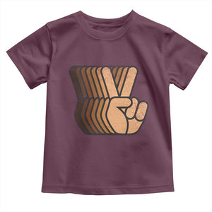 Retro Equality for All Toddler T Shirt Peace Sign V Fingers Skin Tone Hands Vintage TS10 Maroon Print Your Wear