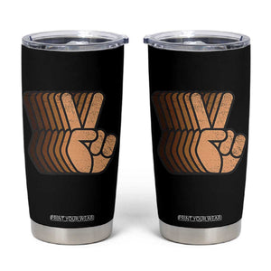 Retro Equality for All Tumbler Cup Peace Sign V Fingers Skin Tone Hands Vintage TS10 Black Print Your Wear