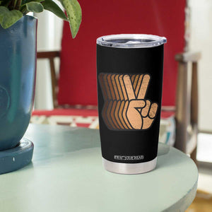 Retro Equality for All Tumbler Cup Peace Sign V Fingers Skin Tone Hands Vintage TS10 Print Your Wear
