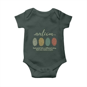 Retro Fingerprint Autism Awareness Baby Onesie Each Print Tells A Different Story TS10 Print Your Wear