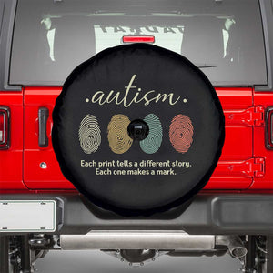 Retro Fingerprint Autism Awareness Spare Tire Cover Each Print Tells A Different Story TS10 Black Print Your Wear