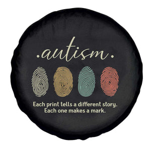 Retro Fingerprint Autism Awareness Spare Tire Cover Each Print Tells A Different Story TS10 Print Your Wear