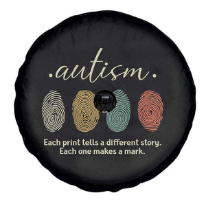 Retro Fingerprint Autism Awareness Spare Tire Cover Each Print Tells A Different Story TS10 Print Your Wear