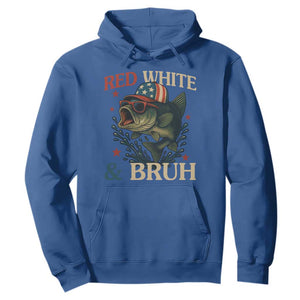 Retro Red White And Bruh Fishing Hoodie Funny Patriotic Bass 4th Of July TS02 Royal Blue Print Your Wear